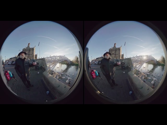 Riverside - stereo fisheye 4000x2000 25fps plus slow motion - sbs 3d -   parallel view