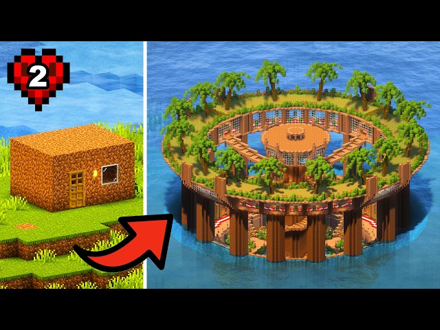 Building a Mega Base Only using Dirt in Hardcore Minecraft