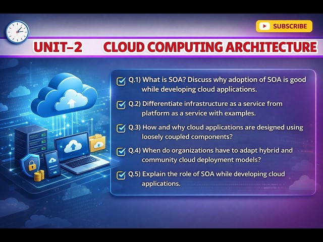 Cloud Computing Architecture | Unit 2 Important Questions | SOA, IaaS vs PaaS | 8th Semester BSCCSIT