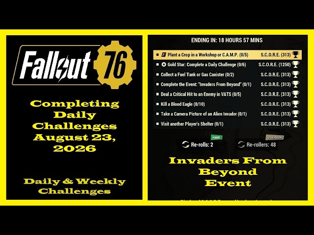 Completing Daily Challenges For August 23, 2026 - Fallout 76 Daily Challenges Guide For New Players
