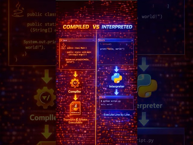 Compiler vs Interpreter #shorts #youtubeshorts #viral #coding #computerscience #programming