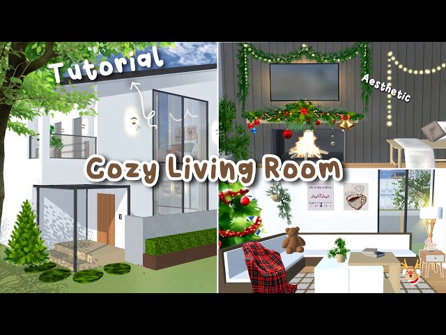Aesthetic Cozy Living Room Tutorial 🌨️🎄• Sakura School Simulator #sakuraschoolsimulator 
