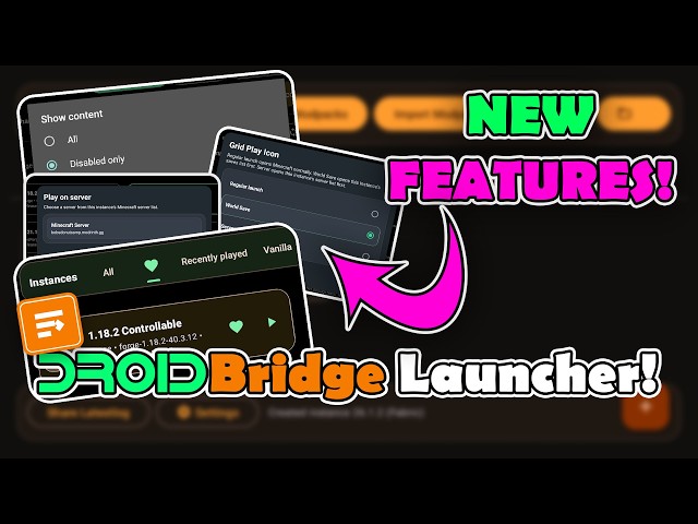 A More Modern Java Minecraft Launcher On Android DroidBridge New Features