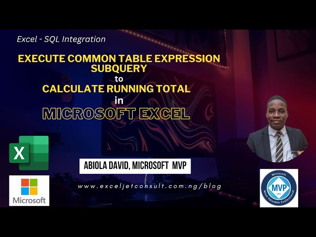 Execute Common Table Expression Subquery to Calculate Running Total in Microsoft Excel