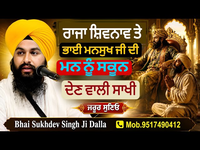 ਰਾਜਾ ਸ਼ਿਵਨਾਵ ਤੇ ਭਾਈ ਮਨਸੁਖ ਜੀ ਦੀ ਮਨ ਨੂੰ ਸਕੂਨ ਦੇਣ ਵਾਲੀ ਸਾਖੀ || bhai sukhdev singh ji dalla