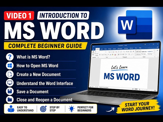 MS Word Introduction for Beginners | What is MS Word? | Complete Basics Tutorial #1
