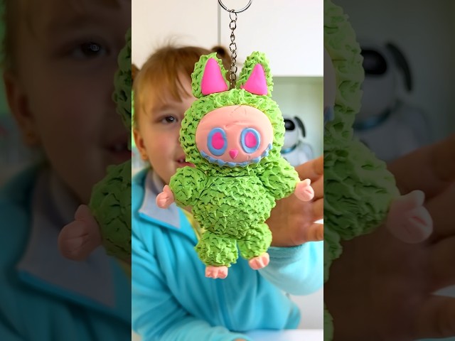 Making Cute Labubu from Air Clay 💚 Easy DIY Craft for Kids #diy #craft #labubu