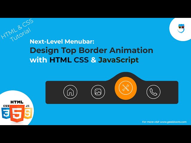 Next-Level Menubar: Design Top Border Animations with HTML, CSS & JS | Geekboots