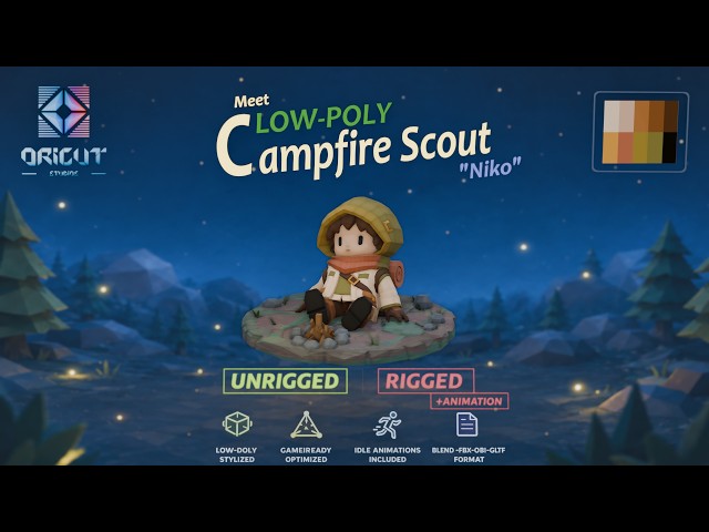 Campfire Scout "Niko" - Low Poly Character Pack