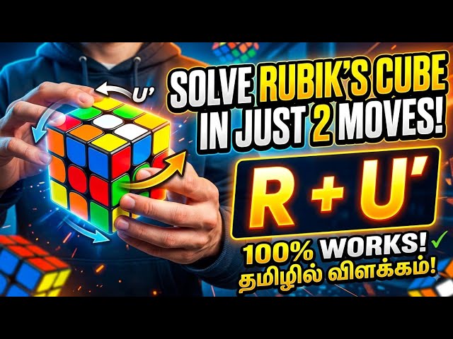 Solve Rubik's Cube in Just 2 Moves! 🧩 | Tamil Explanation | #trick #rubikscube #cubing #speedcubing
