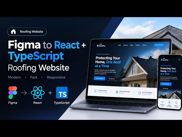 Figma to React + TypeScript | Modern Roofing Website