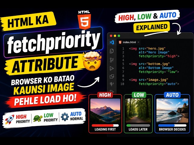 HTML Ka fetchpriority Attribute 🤯 | Image Ko Priority Kaise Dein? | HTML Hindi