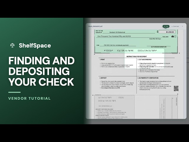 Finding and Depositing Your Check — ShelfSpace Tutorial