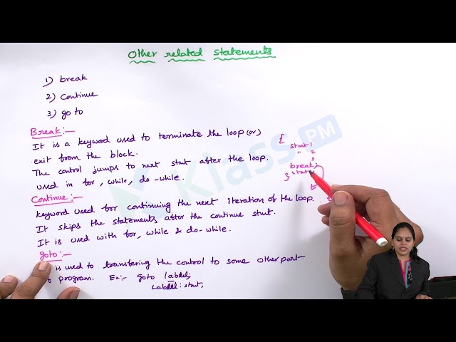 Other Related Statements in C Programming | B Tech Tutorials | Klass PM
