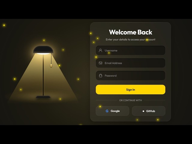 Build a Lamp Login Animation from Scratch | HTML CSS JS
