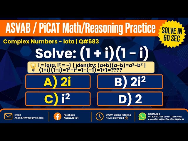 ASVAB/PICAT Quick Mathematics Practice session Part (12)  #asvab #picat #sat #act 