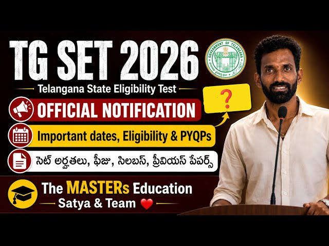 TG SET 2026 Official Notification Released | Important Dates | Eligibility | Syllabus PYQs Benefits