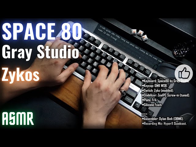 ✔ Space 80 Apollo | Zykos | ZealPC Screw-in Stabilizer | Keyboard ASMR 6mins
