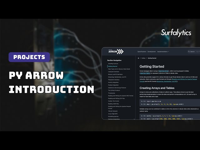 Projects | PyArrow Introduction | Surfalytics