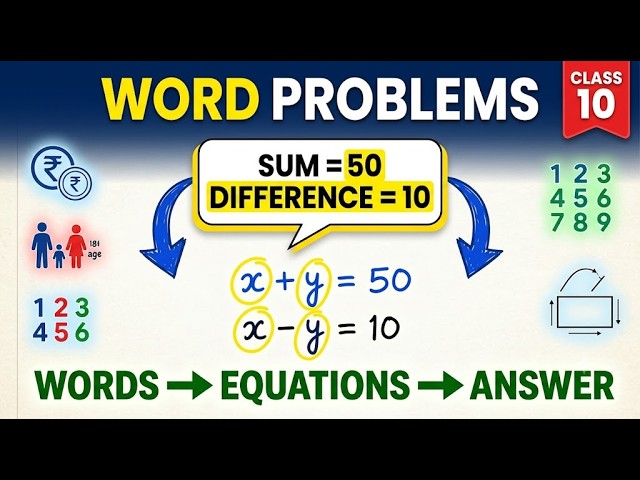 Pair of Linear Equations Word Problems | Class 10 Maths | CBSE
