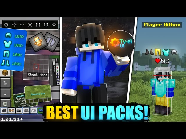 Top 10 Best UI PACKS For Minecraft PE 1.21+ 🔥| New Ui Packs For MCPE/Bedrock (2025)