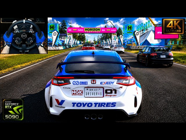 Honda Civic Type R | Soni Circuit 10-Lap Race | Forza Horizon 6 | MOZA R9 Steering Wheel | 4K