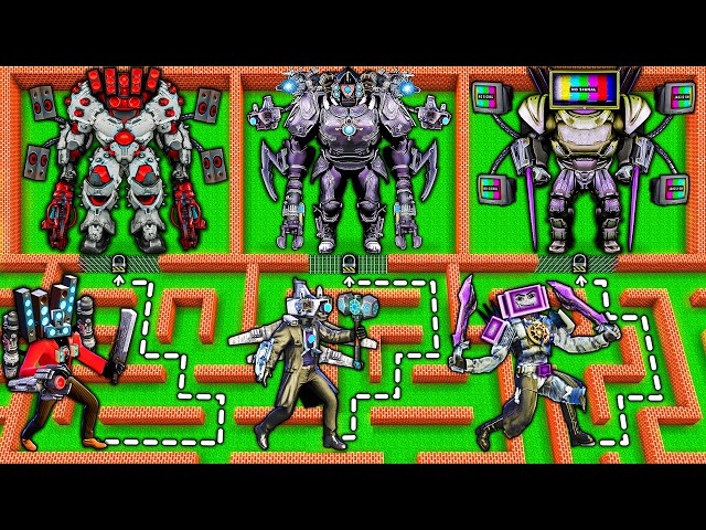 CHOOSE the RIGHT UPGRADED TV MAN TITAN BOSS vs SKIBIDI TOILET SURVIVAL MAZE in MINECRAFT animation