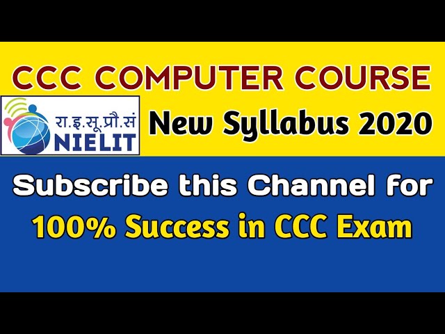 CCC Computer course in English | CCC New Syllabus 2020 | Computer course in English