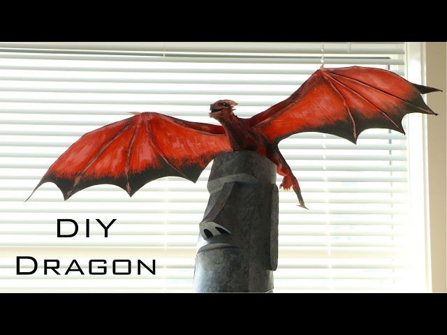 How I Built & Painted a Hanging Cardboard Dragon 🐉 | DIY Papercraft