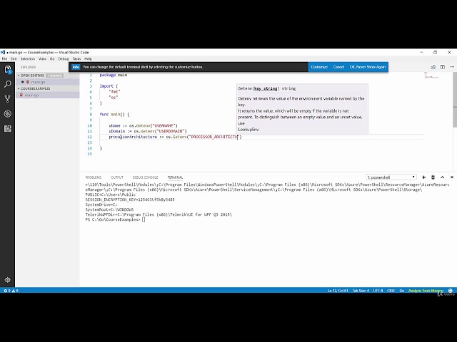 Go Programlama : Ortam Değişkenlerini Okumak ve Değiştirmek
