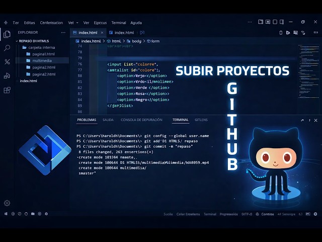 Como Subir un Proyecto a GitHub con Git Bash/Visual Studio Code/Terminal  🔎 Crear Repositorios 🐙