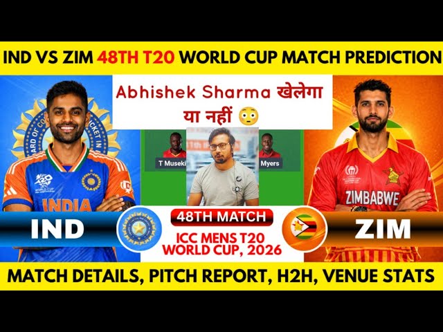 IND vs ZIM WC Super8 T20 Match Prediction,Playing11