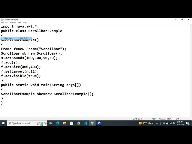 Java AWT Scrollbar