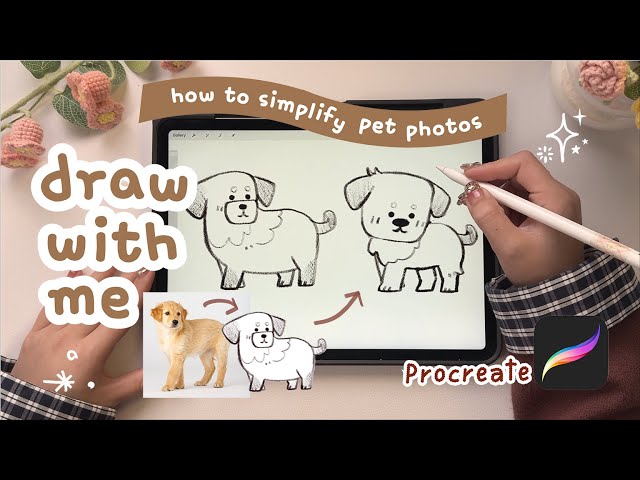 How to Make a Cartoon Pet Portrait in Procreate | Beginner Dog Drawing Procreate Tutorial 🐶✨