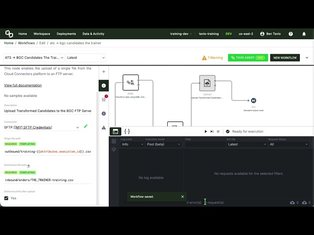 Testing your SFTP connection