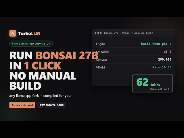 Easiest way to run Bonsai 27B with just 1 click on any GPU/OS