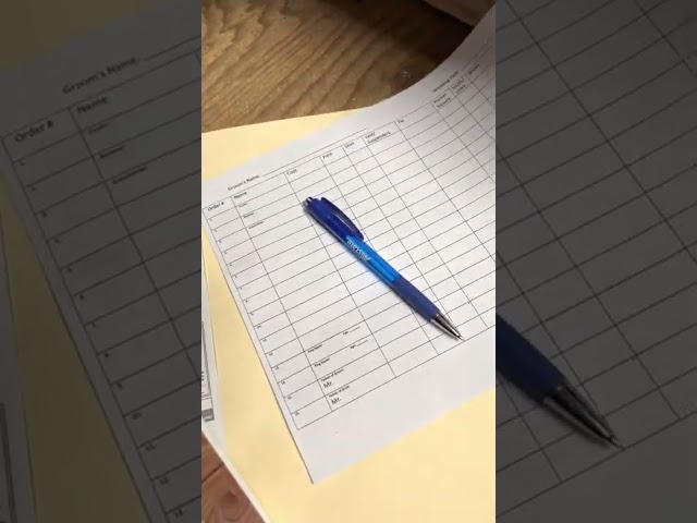 Filling in a wedding or order form correctly part 2