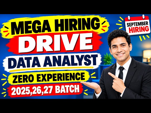 Mega Hiring Drive: Data Analyst Freshers 2026 | 0 Experience Needed | Foreign Travel Opportunity