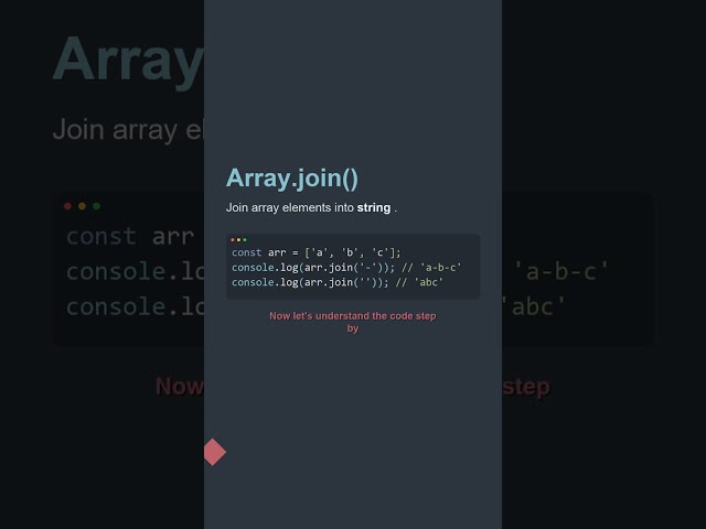 💡 Array.join() | JS Tips for Developers #Shorts
