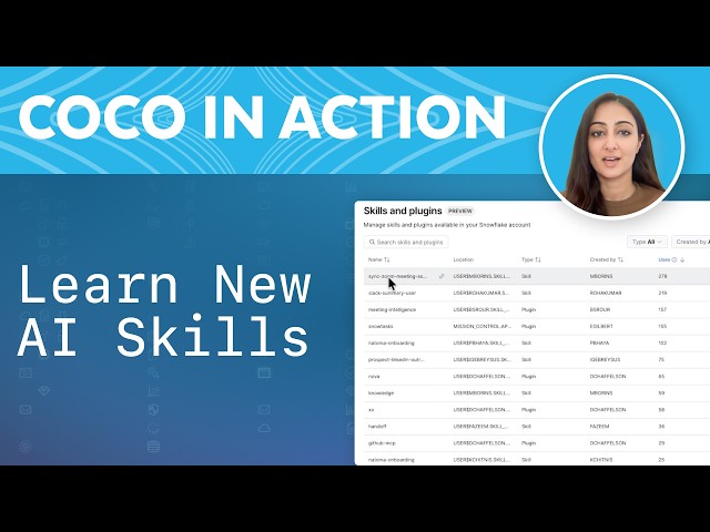 Discover And Share AI Skills With Snowflake