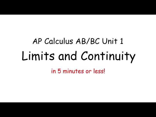All of AP Calc Unit 1 in 5 minutes or less