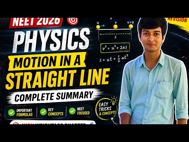 Motion in a Straight Line ONE SHOT | Complete Revision + Formulae | NEET 2027 Physics