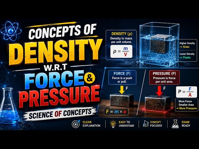 Concepts of Density, Force & Pressure | Density Explained Easily | Science of Concepts|@SciNova-m7d 