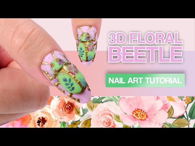 3D Floral Beetle Nail! 🪲🌼 | Not a Nail Tech