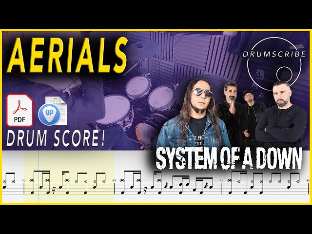 Aerials - System of a Down | DRUM SCORE Sheet Music | #65 DRUMSCRIBE