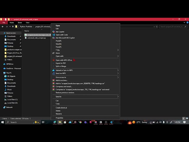 Python Automation Project | Universal Website Scraper | Export to Excel & CSV