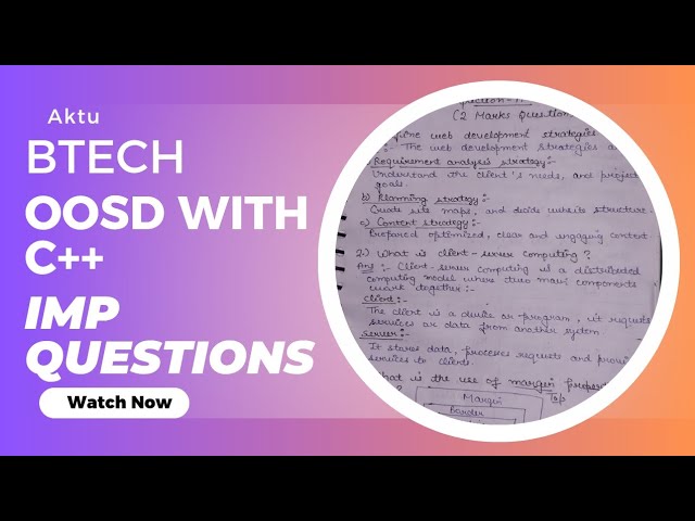 Oosd Imp questions🔥| aktu| btech| coding questions #oneshot #importantquestions #oosd #btech #aktu
