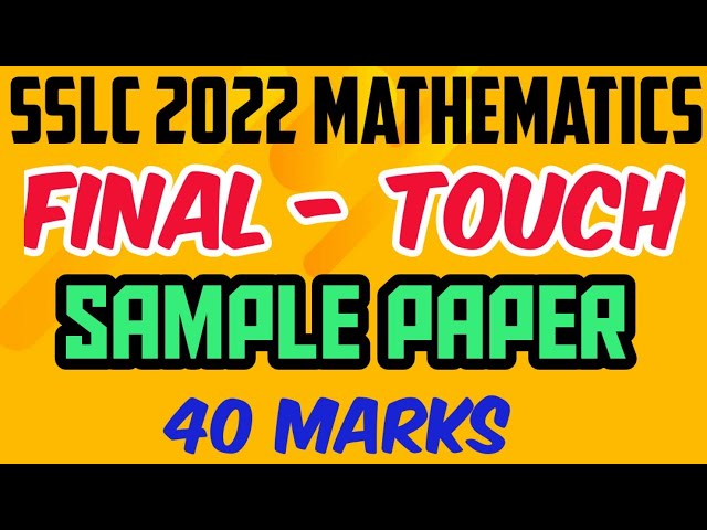 #sslc2022 #sslcpassingpackage #sslcmaths FINAL REVISION SERIES PRACTICE PAPER REVISE ALL AT ONCE
