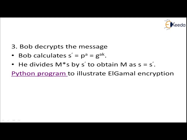 ElGamal Algorithm | Cryptography and System Security