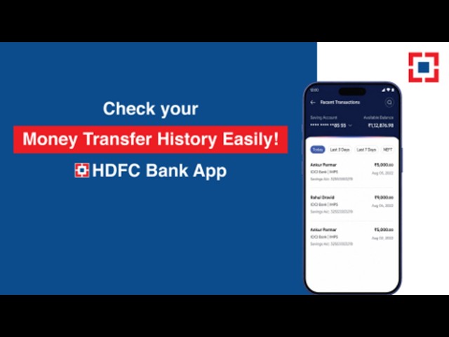 How to Check Money Transfer History in HDFC Bank App